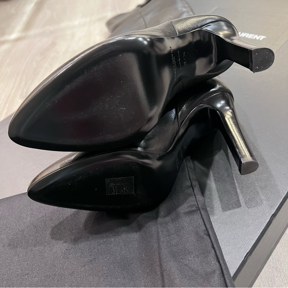 YSL Saint Laurent Over the Knee Boots Black - Picture 9 of 16